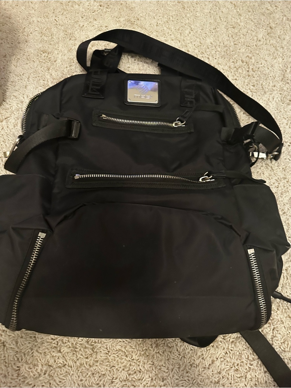 MPG Black Nylon Everyday Backpack convertible Tote crossbody